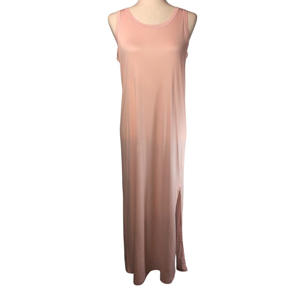 Hanro Pastel Pink Mercerized Cotton Tank Nightgown Long Midi Sleeveless Dress XS
